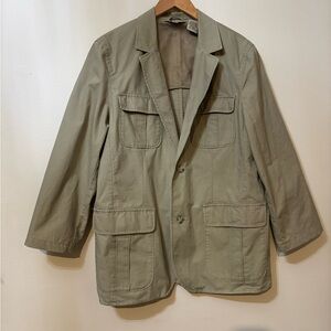 L.L. Bean Men's 40R Field Blazer Elbow pads Safari Jacket with Shoulder Pads